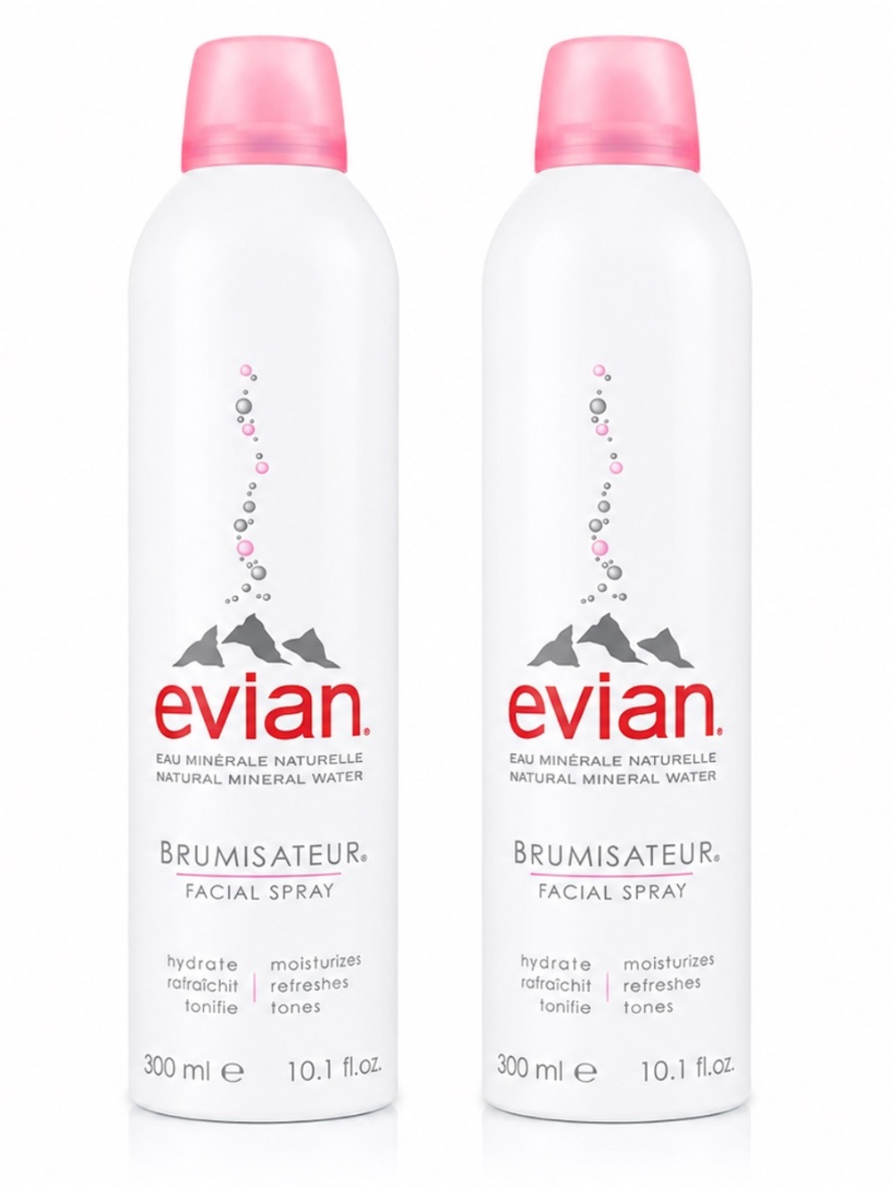 Evian Facial Spray Natural Mineral Water 300ml 10.1 fl oz Set of 2
